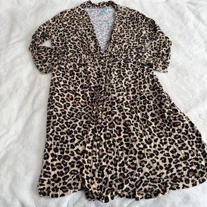 Posh Peanut Leopard Print Robe Size Large